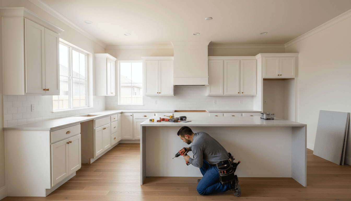 Remodeled kitchen with new cabinets